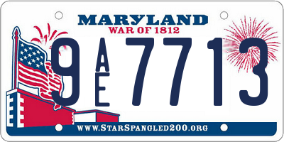 MD license plate 9AE7713
