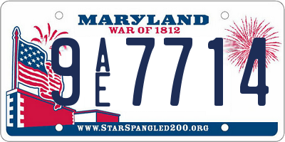 MD license plate 9AE7714