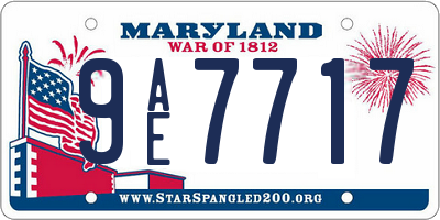 MD license plate 9AE7717