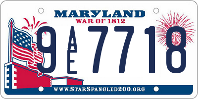 MD license plate 9AE7718