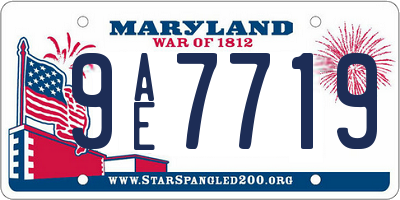 MD license plate 9AE7719