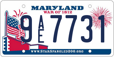 MD license plate 9AE7731
