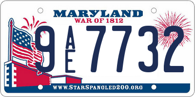 MD license plate 9AE7732