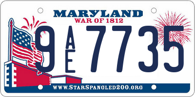 MD license plate 9AE7735