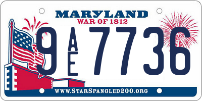 MD license plate 9AE7736