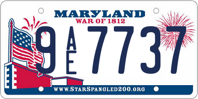 MD license plate 9AE7737