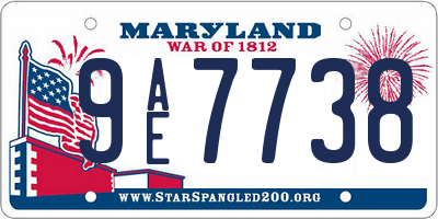 MD license plate 9AE7738