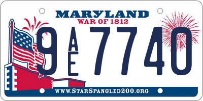 MD license plate 9AE7740