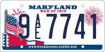 MD license plate 9AE7741