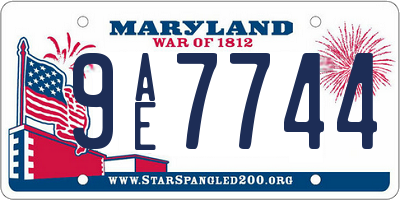 MD license plate 9AE7744