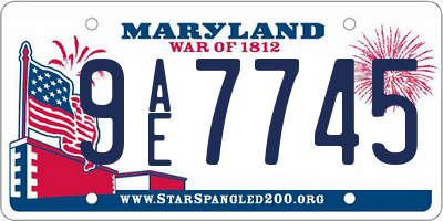 MD license plate 9AE7745