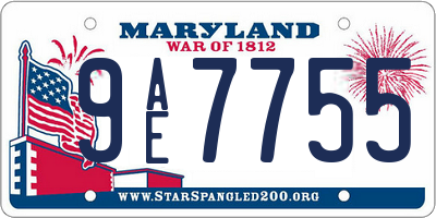 MD license plate 9AE7755