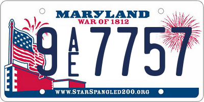MD license plate 9AE7757