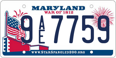 MD license plate 9AE7759