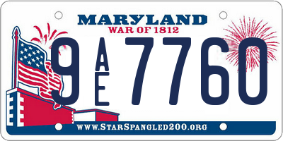 MD license plate 9AE7760