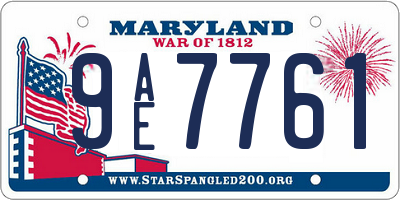 MD license plate 9AE7761