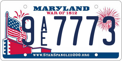 MD license plate 9AE7773
