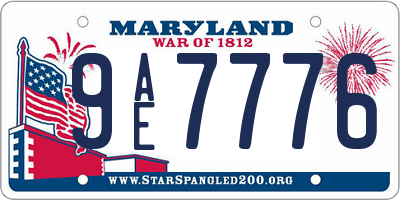 MD license plate 9AE7776