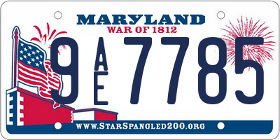MD license plate 9AE7785