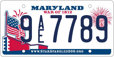 MD license plate 9AE7789