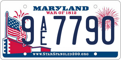 MD license plate 9AE7790