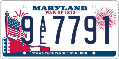 MD license plate 9AE7791