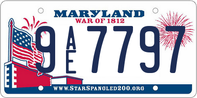 MD license plate 9AE7797