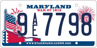 MD license plate 9AE7798