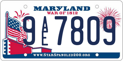 MD license plate 9AE7809