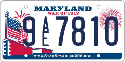MD license plate 9AE7810