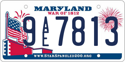 MD license plate 9AE7813