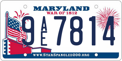 MD license plate 9AE7814