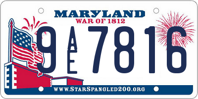 MD license plate 9AE7816