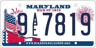 MD license plate 9AE7819