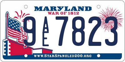 MD license plate 9AE7823