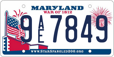 MD license plate 9AE7849