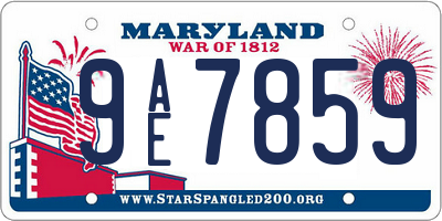 MD license plate 9AE7859