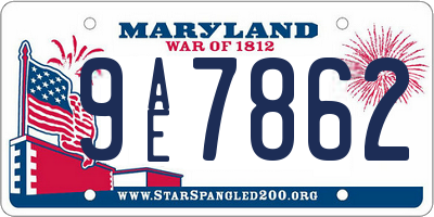 MD license plate 9AE7862