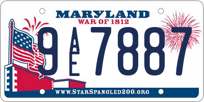 MD license plate 9AE7887