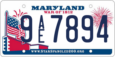 MD license plate 9AE7894