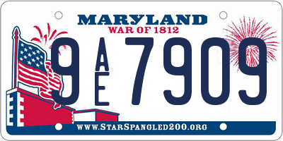 MD license plate 9AE7909