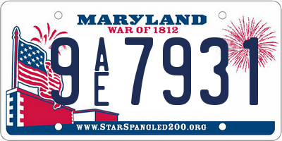 MD license plate 9AE7931