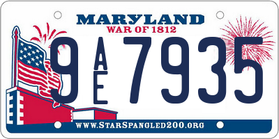 MD license plate 9AE7935