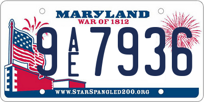 MD license plate 9AE7936