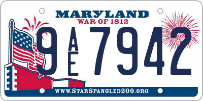 MD license plate 9AE7942