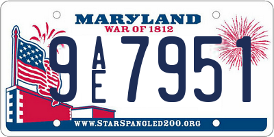 MD license plate 9AE7951