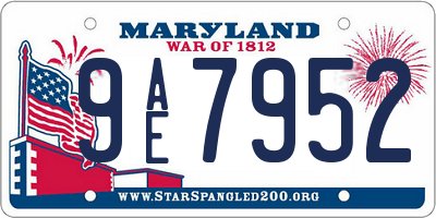 MD license plate 9AE7952