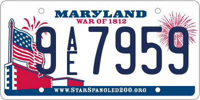 MD license plate 9AE7959