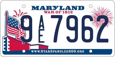MD license plate 9AE7962