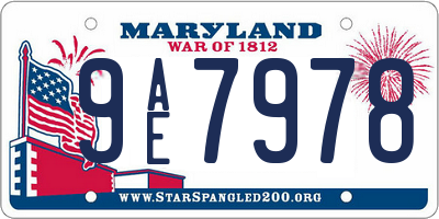 MD license plate 9AE7978